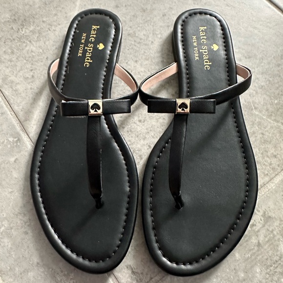 Kate Spade Leather Sandal in Black Size 7.5 - Picture 1 of 5
